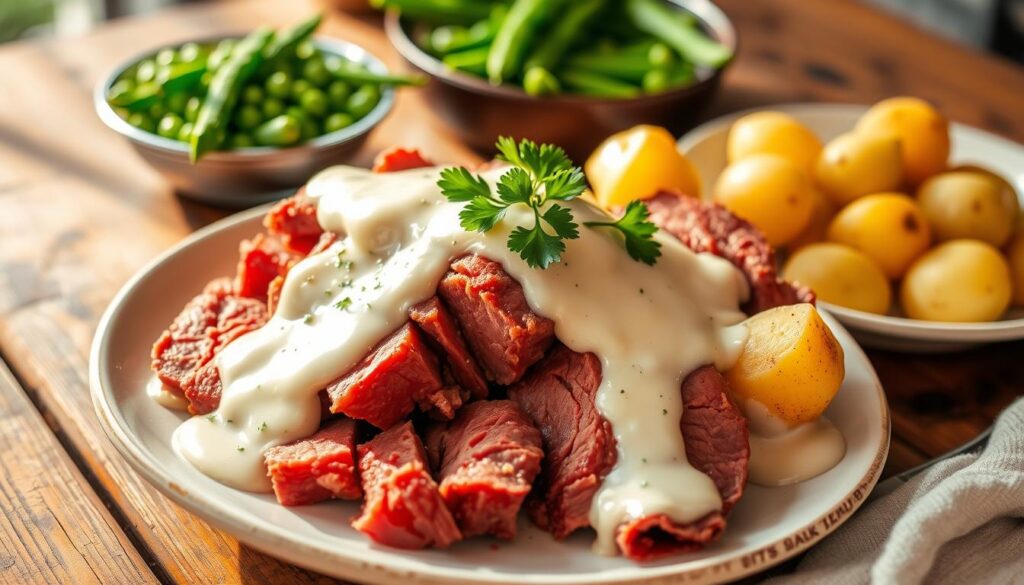 Corned Beef and White Sauce