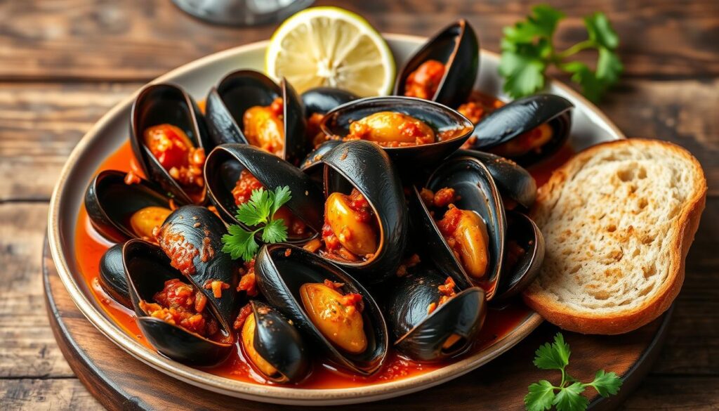 homemade chilli mussels